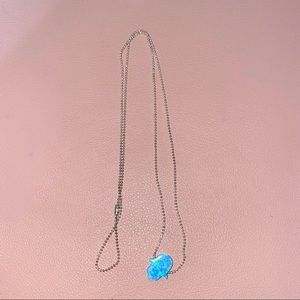 Blue opal hamsa necklace